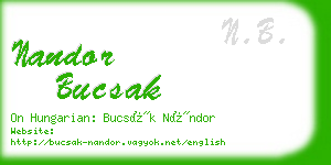 nandor bucsak business card